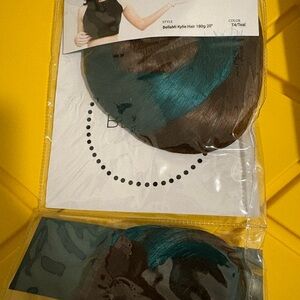 Bellami Kylie kouture 20” t4/teal 180gram clip-in extensions RARE chocolate brow